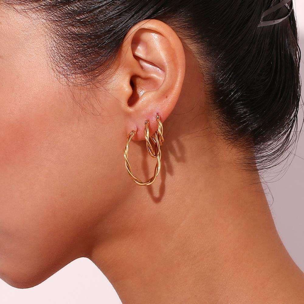 Contour Twist Hoops