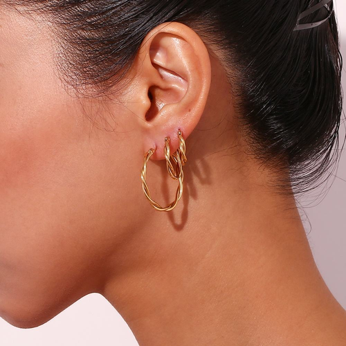 Contour Twist Hoops