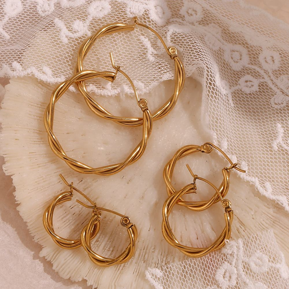Contour Twist Hoops