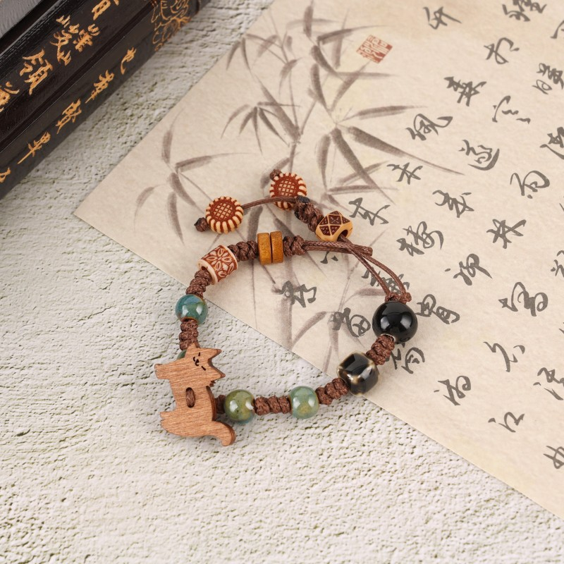 Handmade Ceramic Bead Bracelets - Colorful & Adjustable