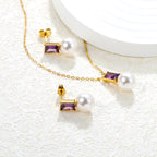 Pearl Mauve Zircon Necklace Set