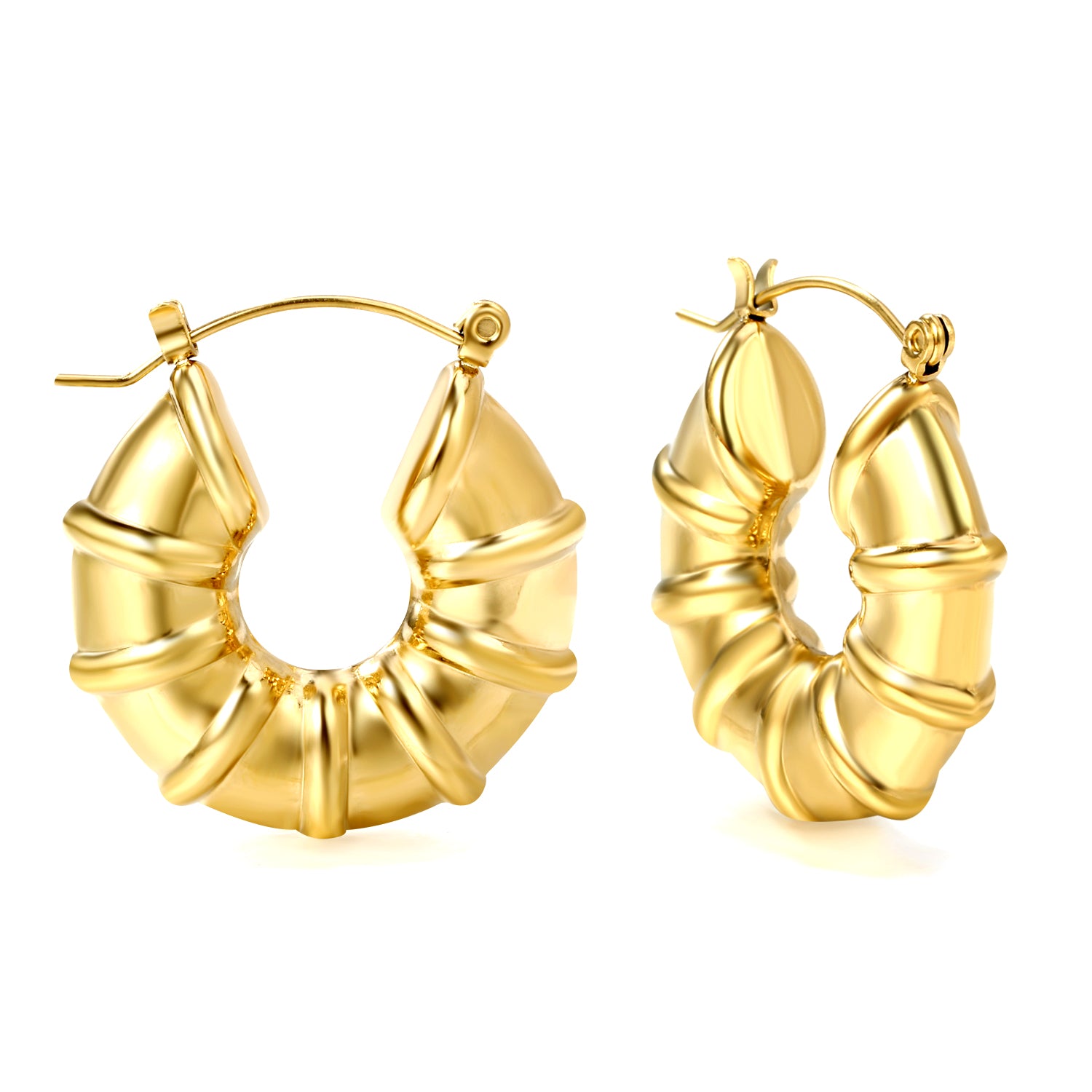 Ripple Gold Hoops