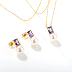Pearl Mauve Zircon Necklace Set