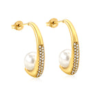 Valencia Pearl Crescent Earrings