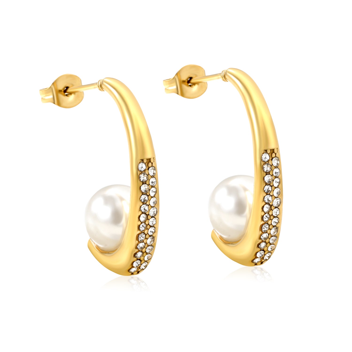 Valencia Pearl Crescent Earrings
