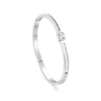 Opal Glow Bangle Silver