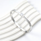 Opal Glow Bangle Silver
