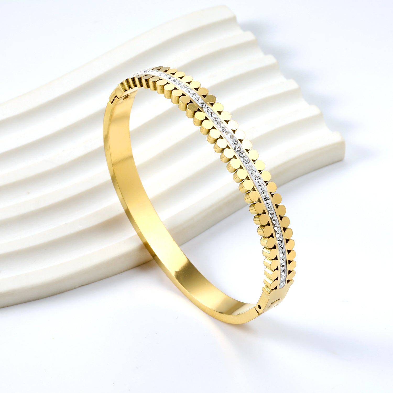 Glistening Gold Zircon Bangle