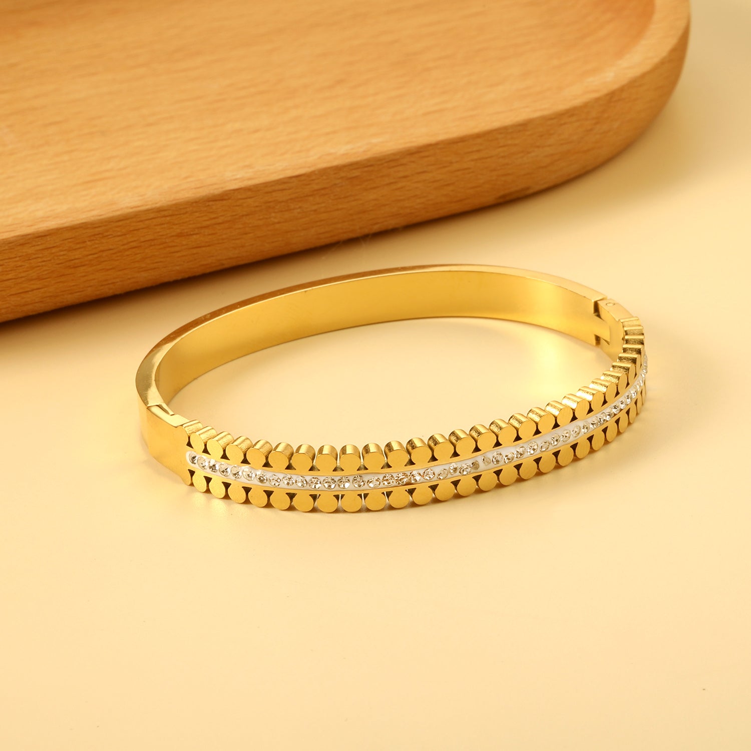 Glistening Gold Zircon Bangle