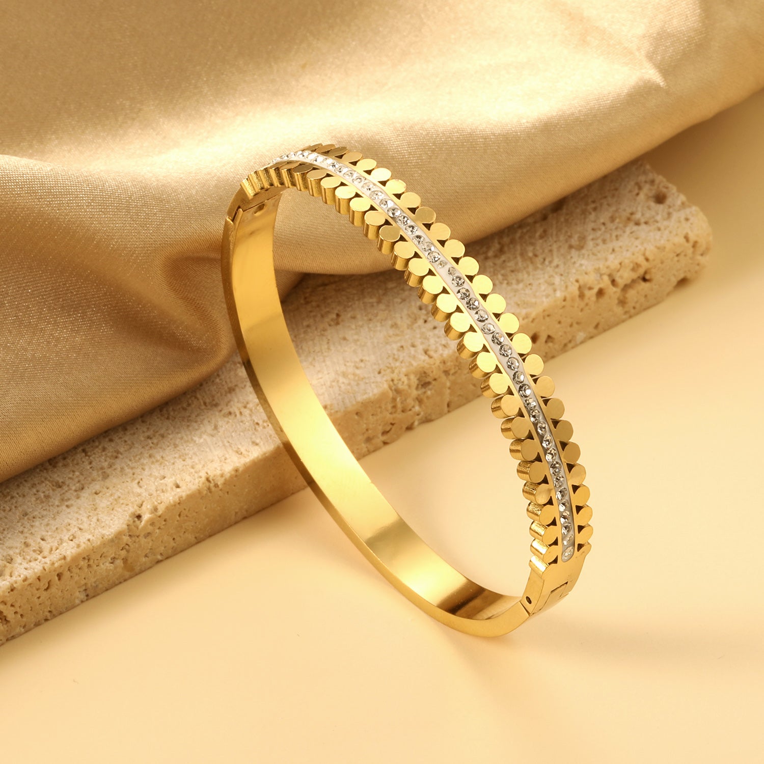 Glistening Gold Zircon Bangle