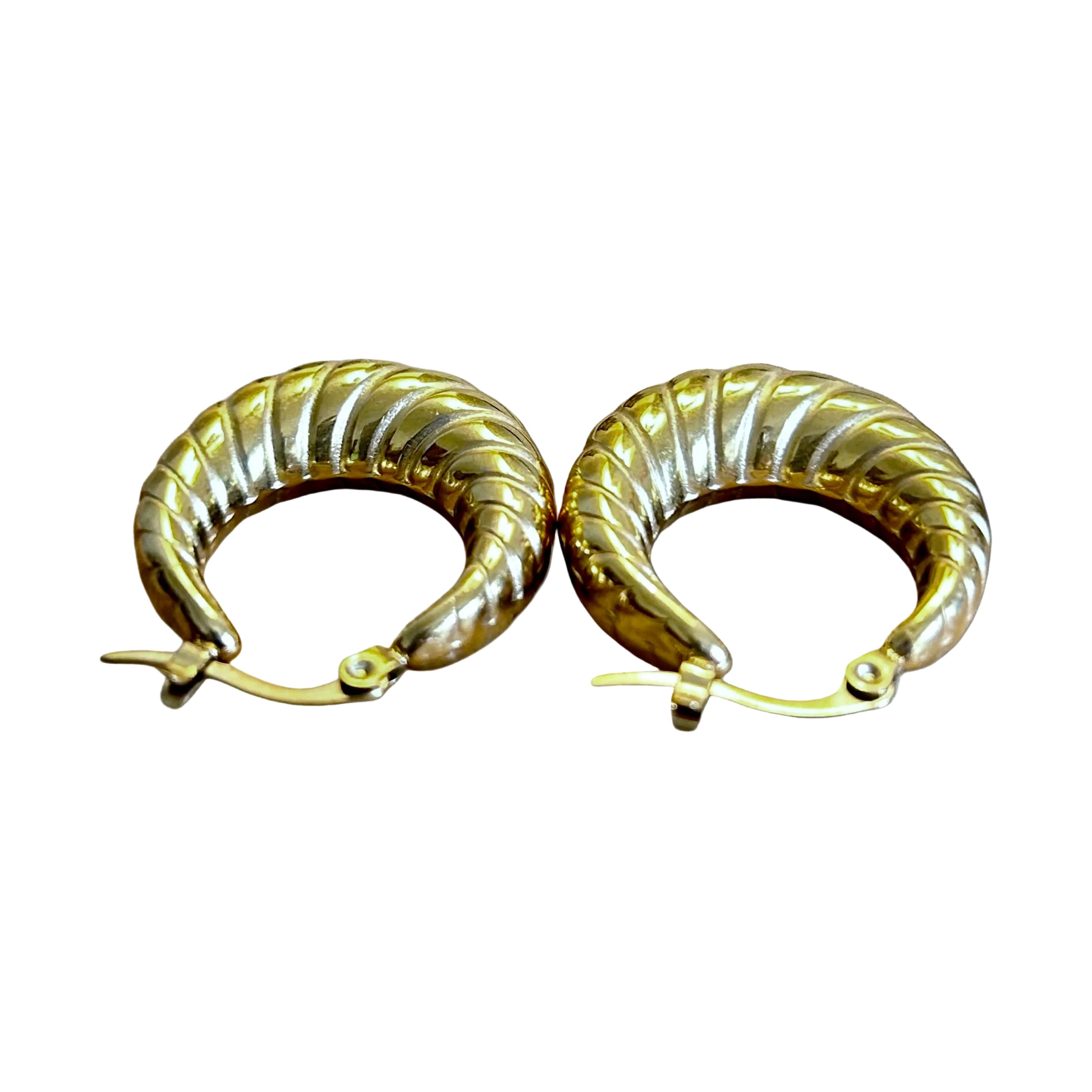 Spiral Gold Hoops