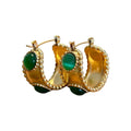 Agate Earrings Golden