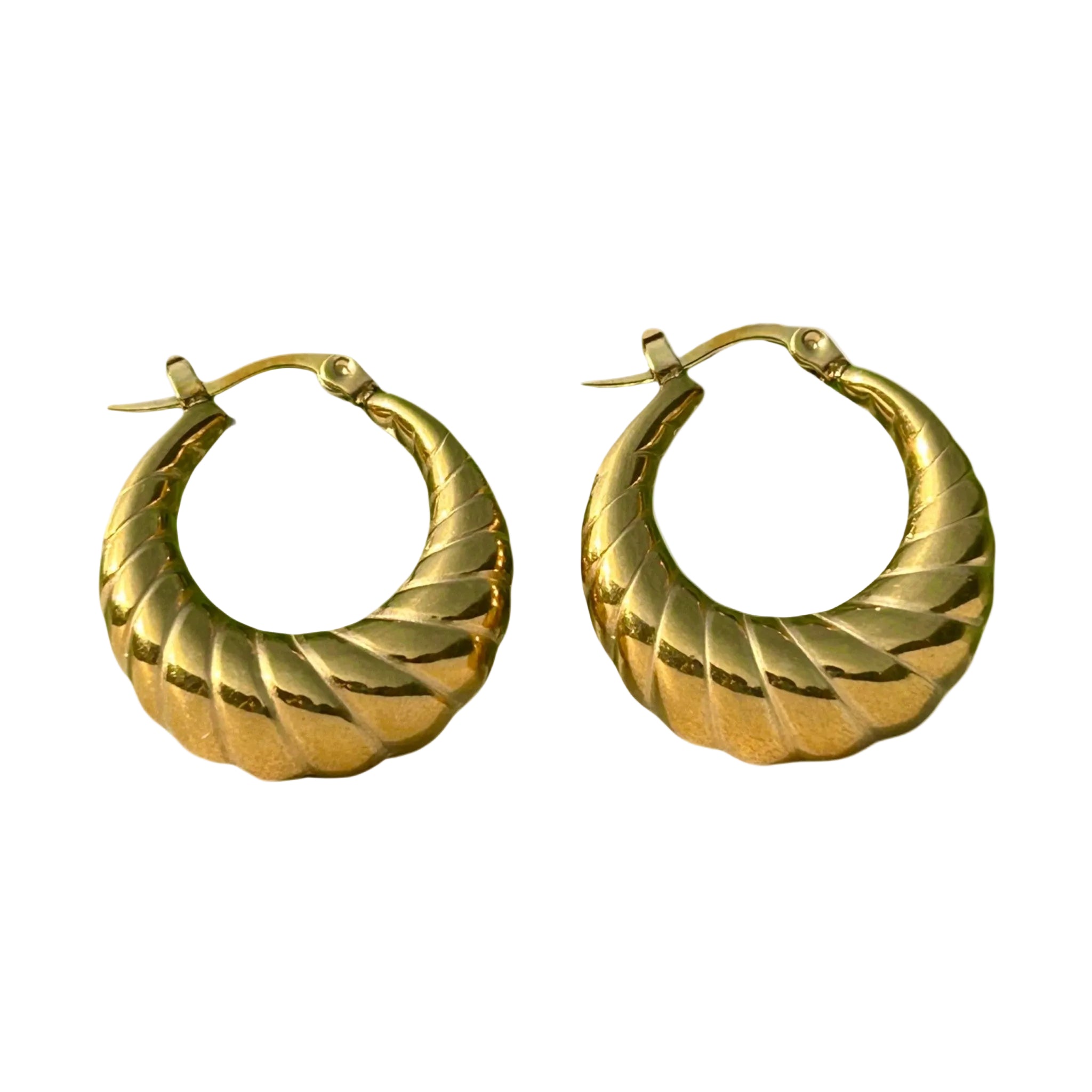 Spiral Gold Hoops