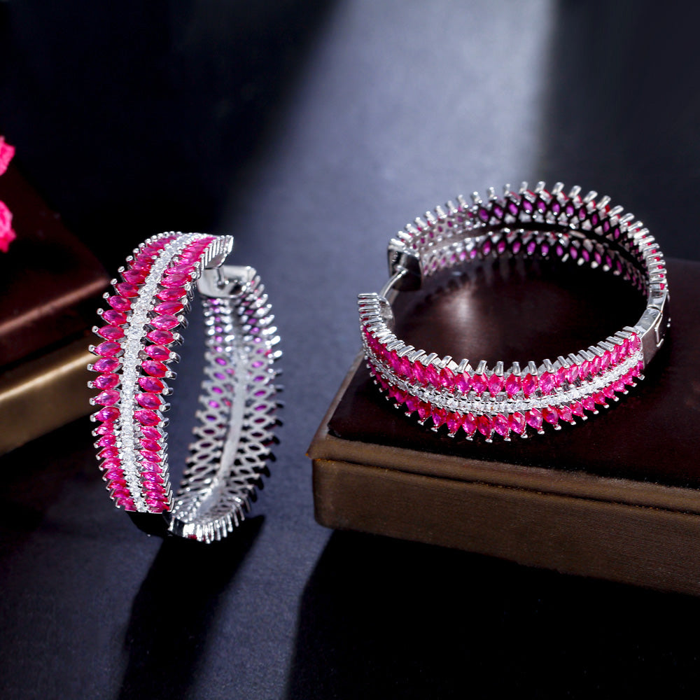 Radiant Pink Chunky Earrings