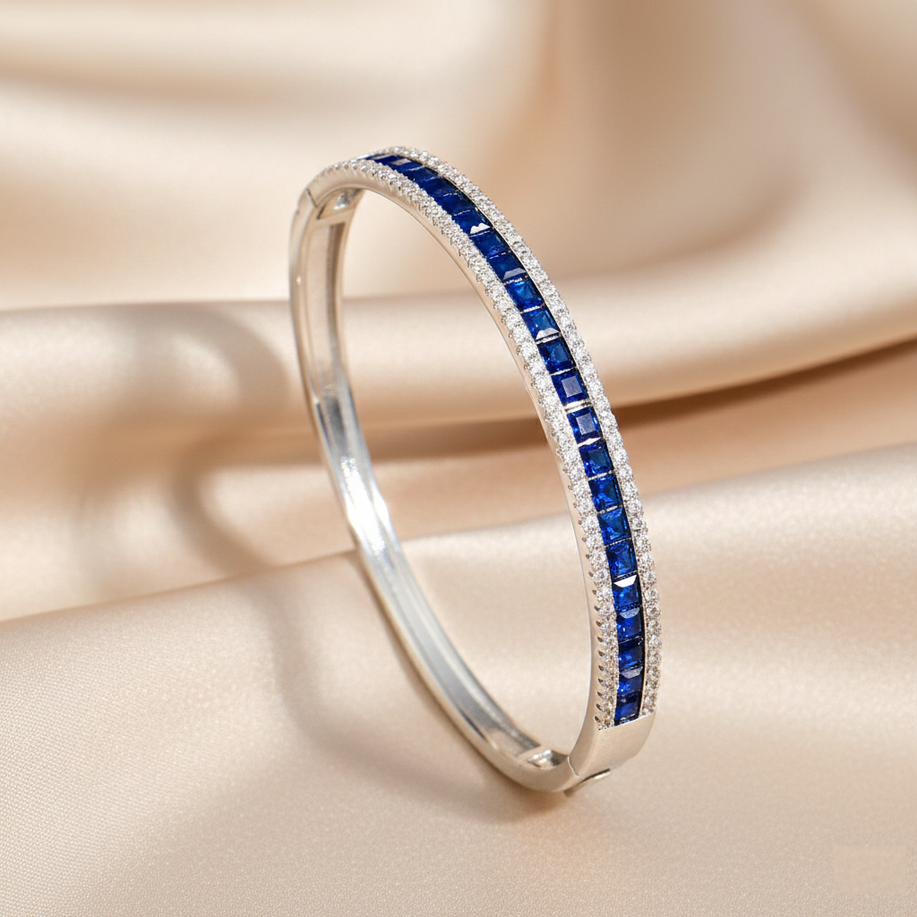 Royal Pavé Bangle Blue