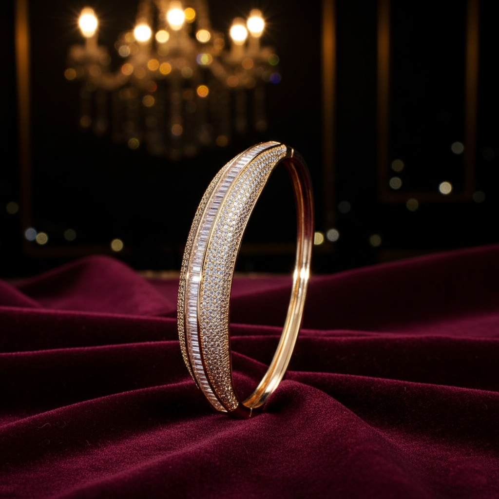 Gilded Majesty Pavé Bangle