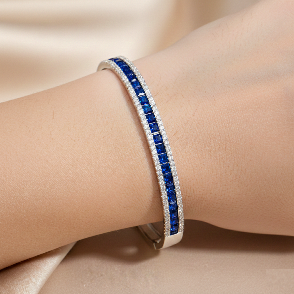 Royal Pavé Bangle Blue