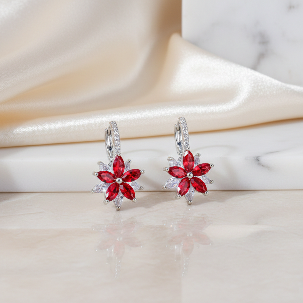 Blossom Earrings Red