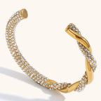 Zircon Twisted Cuff Bangle