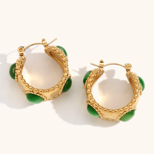 Agate Earrings Golden