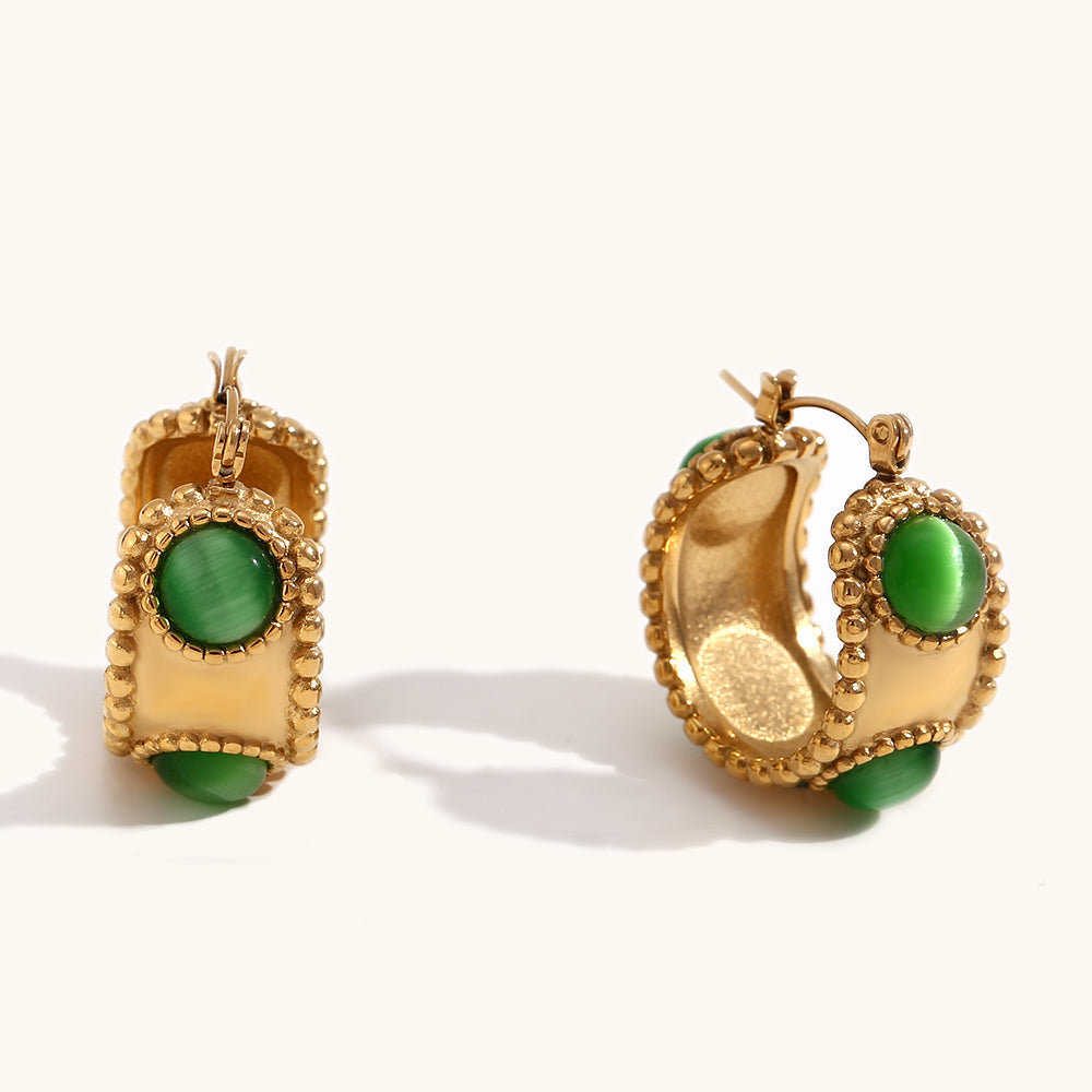 Agate Earrings Golden