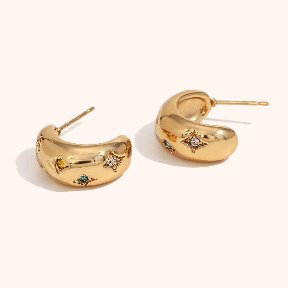 Moon Studded Earrings