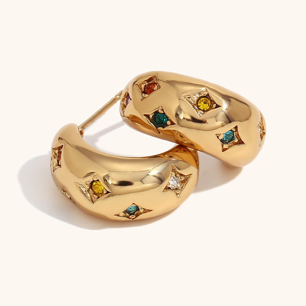 Moon Studded Earrings