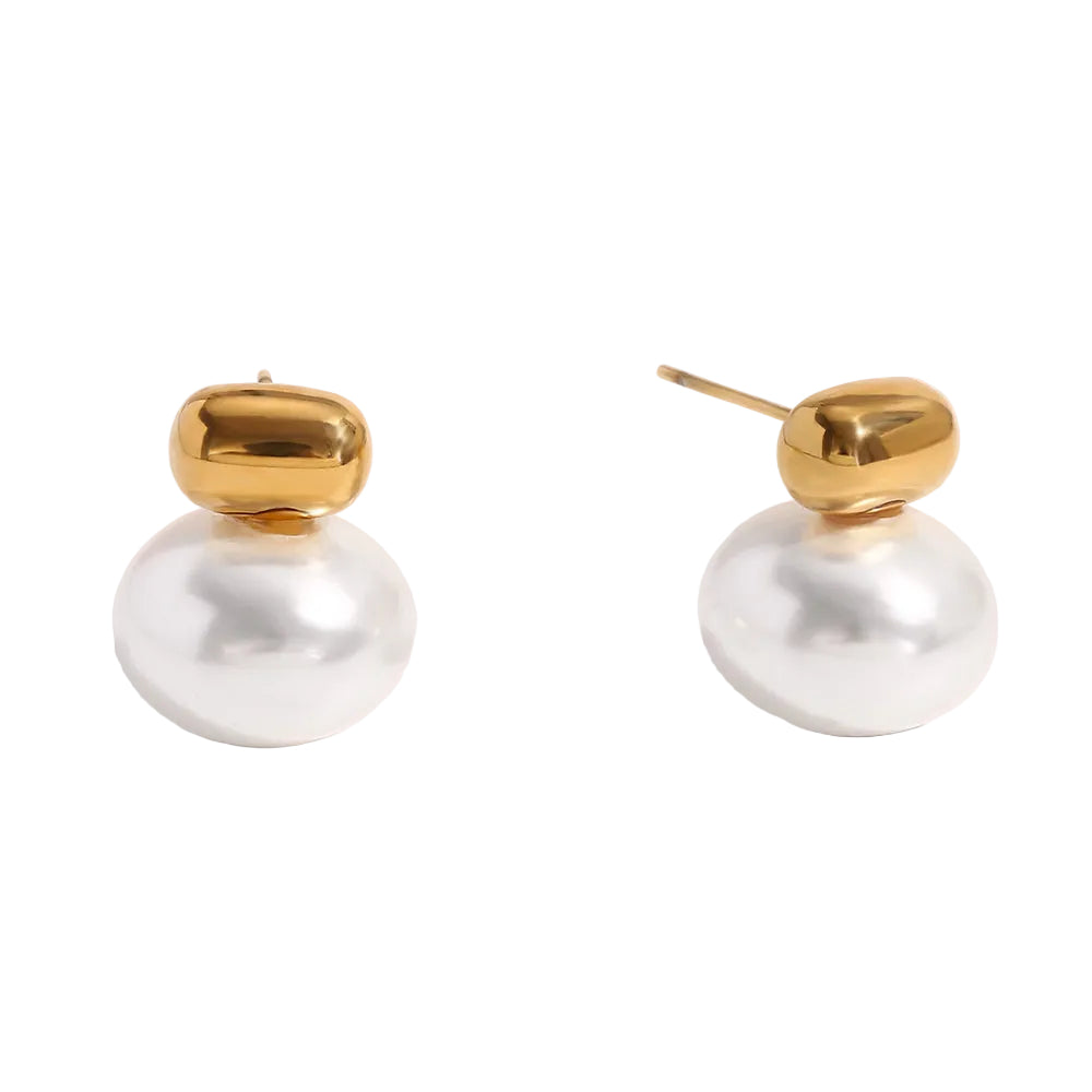 Golden Cloud Pearl Studs