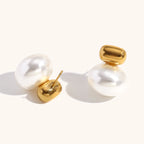 Golden Cloud Pearl Studs