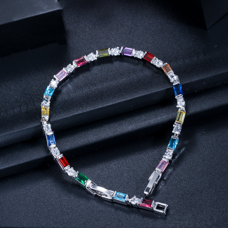 Multi Coloured Tennis Bracelet