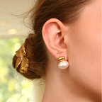 Golden Cloud Pearl Studs