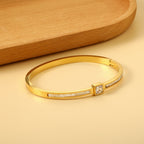 Opal Glow Bangle with Zircons