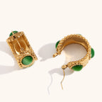 Agate Earrings Golden