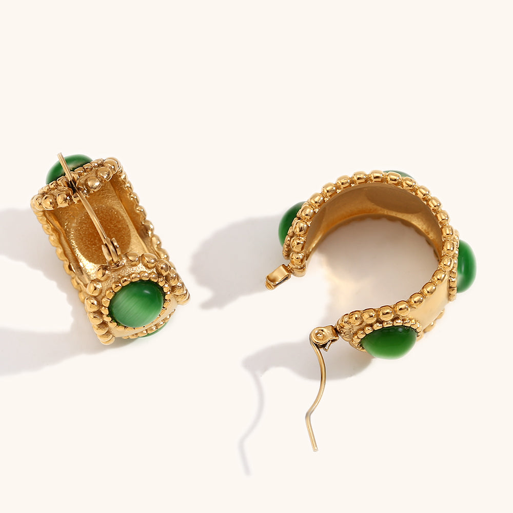 Agate Earrings Golden